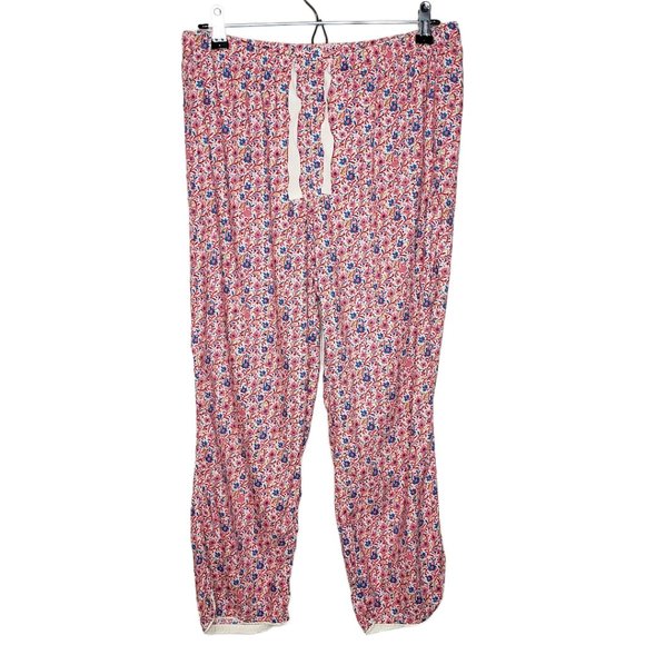 Loft Women's Sz S Classic Floral Pajamas Button Front Top Cropped Pant (1240) - Picture 6 of 11